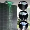 Torneira de banheiro cromada de 3 cores com LED, misturador de chuva completo com chuveiro de chuva, montado no teto, mudança de cor por temperatura da água, Hydor Power, sem necessidade de bateria