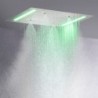 Chuveiro de banheiro escovado montado no teto retangular atomizador funções de chuva LED sistema de tela de toque torneira de chuveiro