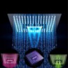 400*400cm Chuveiro termostático de chuva 3 funções Chuveiros de LED 16 polegadas Chuveiro de chuva Teto quadrado Spa Cachoeira Chuveiros Painel Torneira de chuveiro