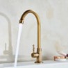 Torneira de cozinha de latão galvanizado dourado com alça única estilo retrô